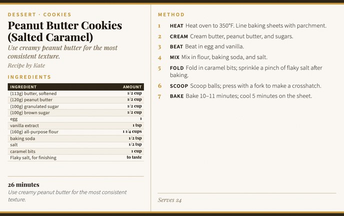 Peanut Butter Cookies (Salted Caramel) recipe card