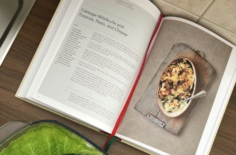 A photograph of an open cookbook recipe page