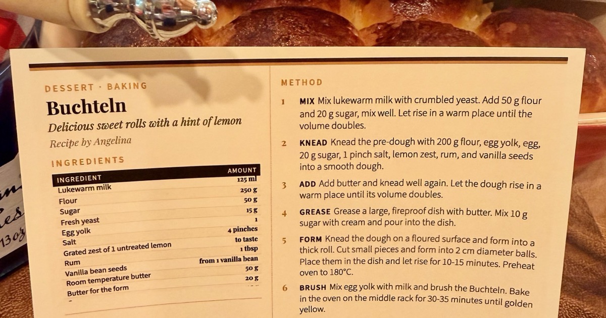 Preview of a printable Buchteln recipe card